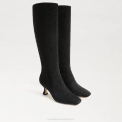 Women Footwear Sam Edelman Leigh Knee High Boot Black Suede 4N2P825