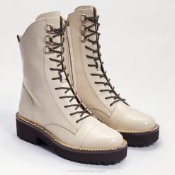Women Footwear Sam Edelman Lenley Combat Boot Modern Ivory Leather 4N2P869