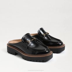 Women Footwear Sam Edelman Lennon Lug Sole Mule Black Leather 4N2P465