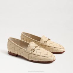 Women Footwear Sam Edelman Loraine Woven Bit Loafer Eggshell 4N2P517