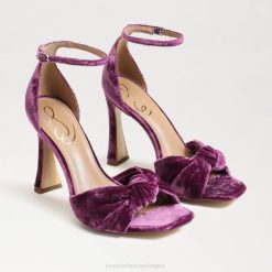 Women Footwear Sam Edelman Lucia Ankle Strap Open Toe Heel Deep Orchid Velvet 4N2P874