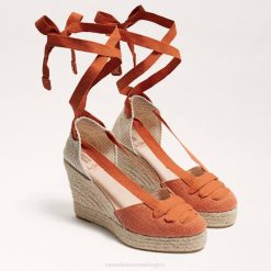 Women Footwear Sam Edelman Margherita Espadrille Wedge Sandal Burnt Orange 4N2P86