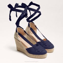 Women Footwear Sam Edelman Margherita Espadrille Wedge Sandal Navy 4N2P88