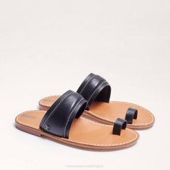 Women Footwear Sam Edelman Margit Toe Ring Sandal Black Leather 4N2P258