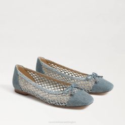Women Footwear Sam Edelman May Ballet Flat Washed New Blue 4N2P371