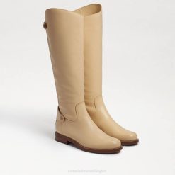 Women Footwear Sam Edelman Mikala Riding Boot Eggshell Leather 4N2P730