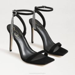 Women Footwear Sam Edelman Ophelia Ankle Strap Heel Black Suede 4N2P537