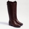 Women Footwear Sam Edelman Penny Leather Riding Boot Dark Brown 4N2P414