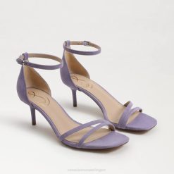 Women Footwear Sam Edelman Peonie Kitten Heel Sandal Purple Iris Suede 4N2P505