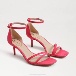 Women Footwear Sam Edelman Peonie Kitten Heel Sandal Ultra Fuchsia Suede 4N2P507