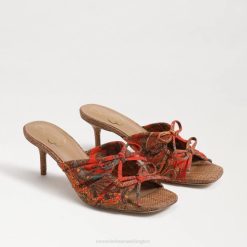 Women Footwear Sam Edelman Pia Strappy Heel Orange Poppy 4N2P599