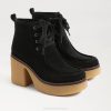 Women Footwear Sam Edelman Shaw Lace Up Bootie Black Suede 4N2P843