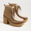 Women Footwear Sam Edelman Shaw Lace Up Bootie Sand Sont/Natural Mist 4N2P845