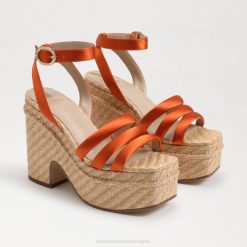 Women Footwear Sam Edelman Tibby Platform Heel Sandal Cali Orange 4N2P439
