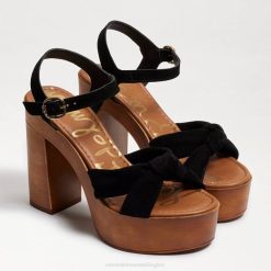 Women Footwear Sam Edelman Trista Platform Sandal Black Suede 4N2P402