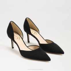 Women Footwear Sam Edelman Viv Pointed Toe Pump Black Suede 4N2P367
