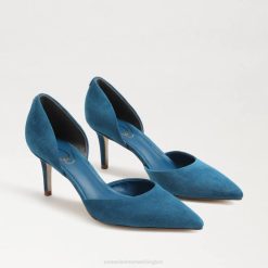 Women Footwear Sam Edelman Viv Pointed Toe Pump Sapphire Suede 4N2P369