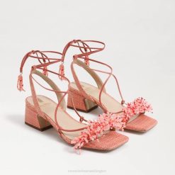 Women Footwear Sam Edelman Walda Beaded Block Heel Sandal Stucco Pink 4N2P65