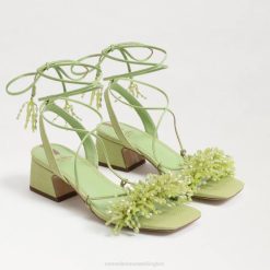 Women Footwear Sam Edelman Walda Beaded Block Heel Sandal Summer Pear 4N2P63