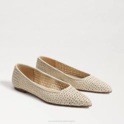 Women Footwear Sam Edelman Wanda Pointed Toe Flat Ivory 4N2P477