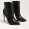 Women Footwear Sam Edelman Wrenley Bootie Heel Black Leather 4N2P831