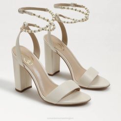 Women Footwear Sam Edelman Yanelli Block Heel Sandal Modern Ivory Leather 4N2P857