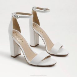 Women Footwear Sam Edelman Yaro Block Heel Sandal Bright White Leather 4N2P328