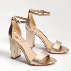 Women Footwear Sam Edelman Yaro Block Heel Sandal Light Gold Leather 4N2P324