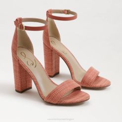 Women Footwear Sam Edelman Yaro Block Heel Sandal Stucco Pink 4N2P323