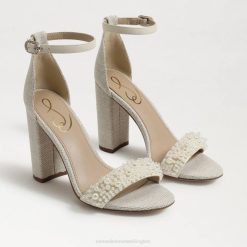Women Footwear Sam Edelman Yaro Perla Block Heel Sandal Modern Ivory 4N2P618