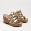Women Footwear Sam Edelman Yuki Platform Wedge Heel Gold Leaf 4N2P686